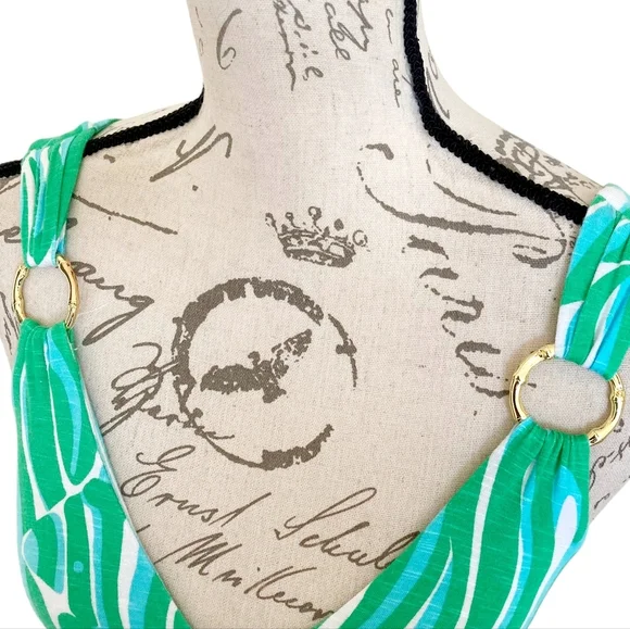 SOLD Lilly Pulitzer Villa green Finders Keepers printed flowy dress sleeveless S - Picture 7 of 11